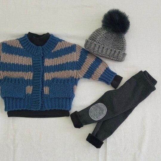 [即納 / season off sale] wide stripe cardigan