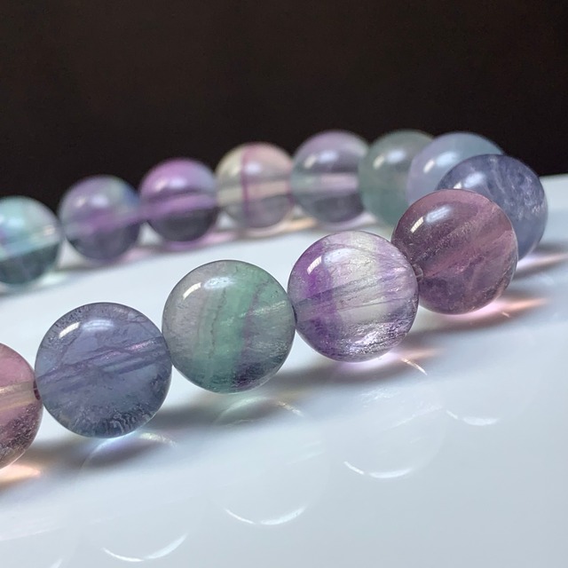 A75.多彩な色合い♪グラデーションフローライト ブレスレット