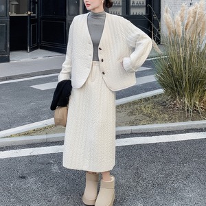 Quilted jacket & skirt set S1736