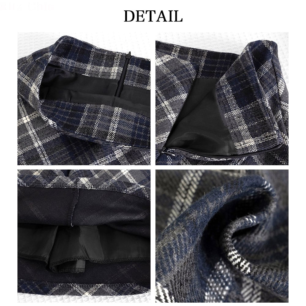チェック柄 ミニスカート レディース 春秋冬 レトロ 大人 かわいい 韓国 ハイウエスト おしゃれ インナーパンツ付き スカート 大人可愛い 大人女子
