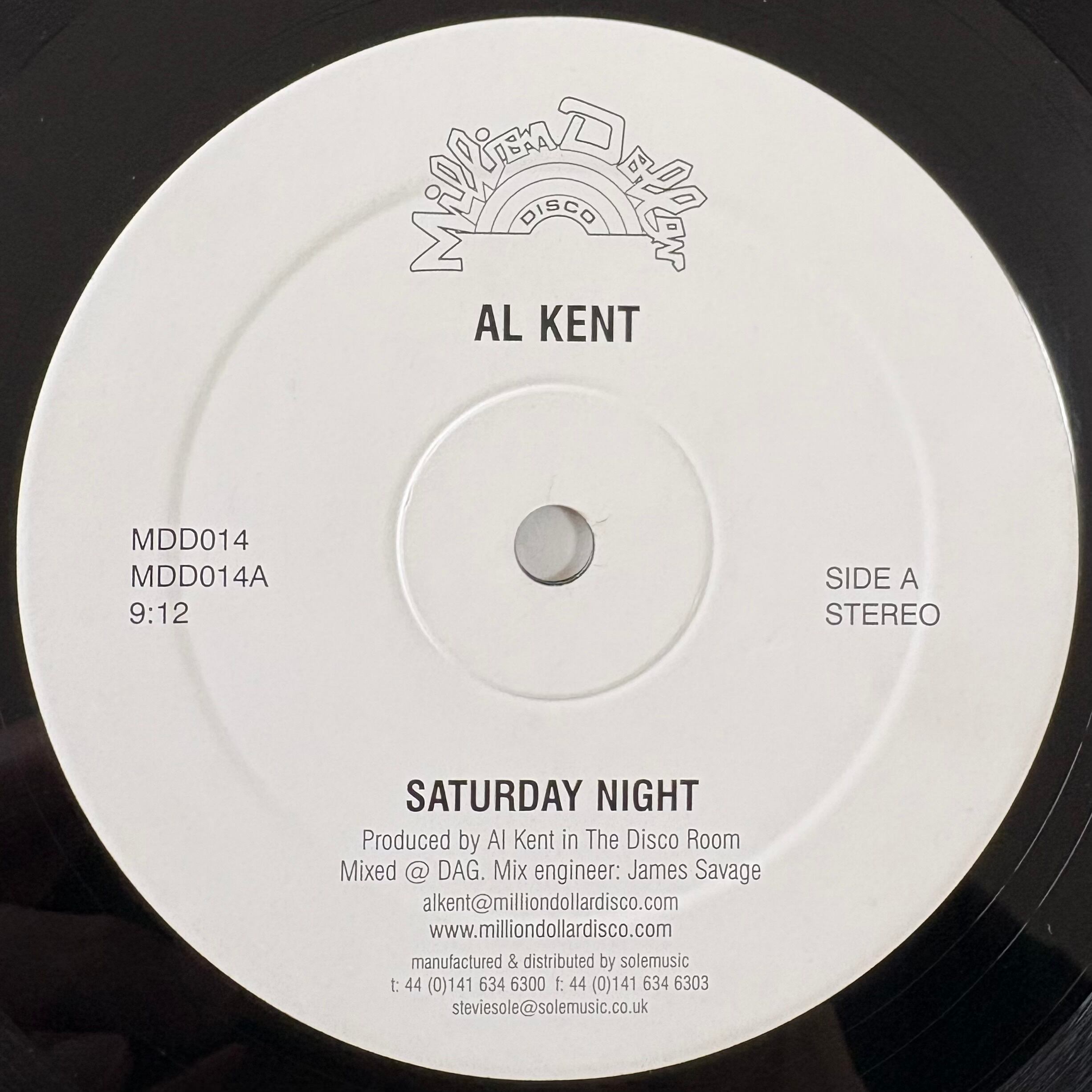 AL KENT / SATURDAY NIGHT(12
