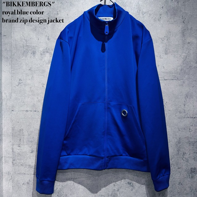 "BIKKEMBERGS"royal blue color brand zip design jacket