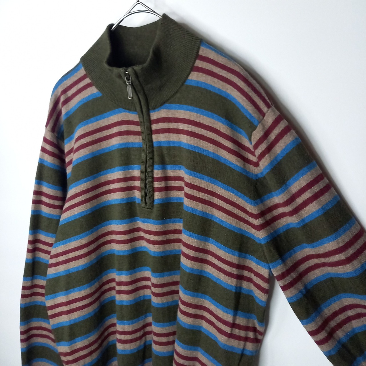 エルエルビーン　ハーフジップ　カシミア　ニット　セーター　ハイゲージ　薄手　無地