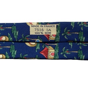 HERMES hawaiian print silk tie