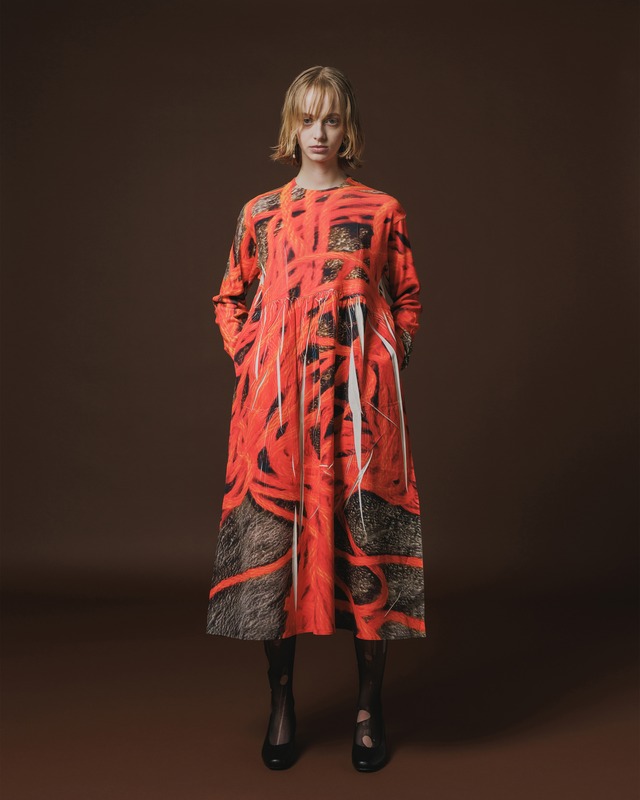 【NON TOKYO ノントーキョー】 / DIRECT PRINT RIB GATHER O/P ダイレクトプリントリブギャザーワンピース / YARN
