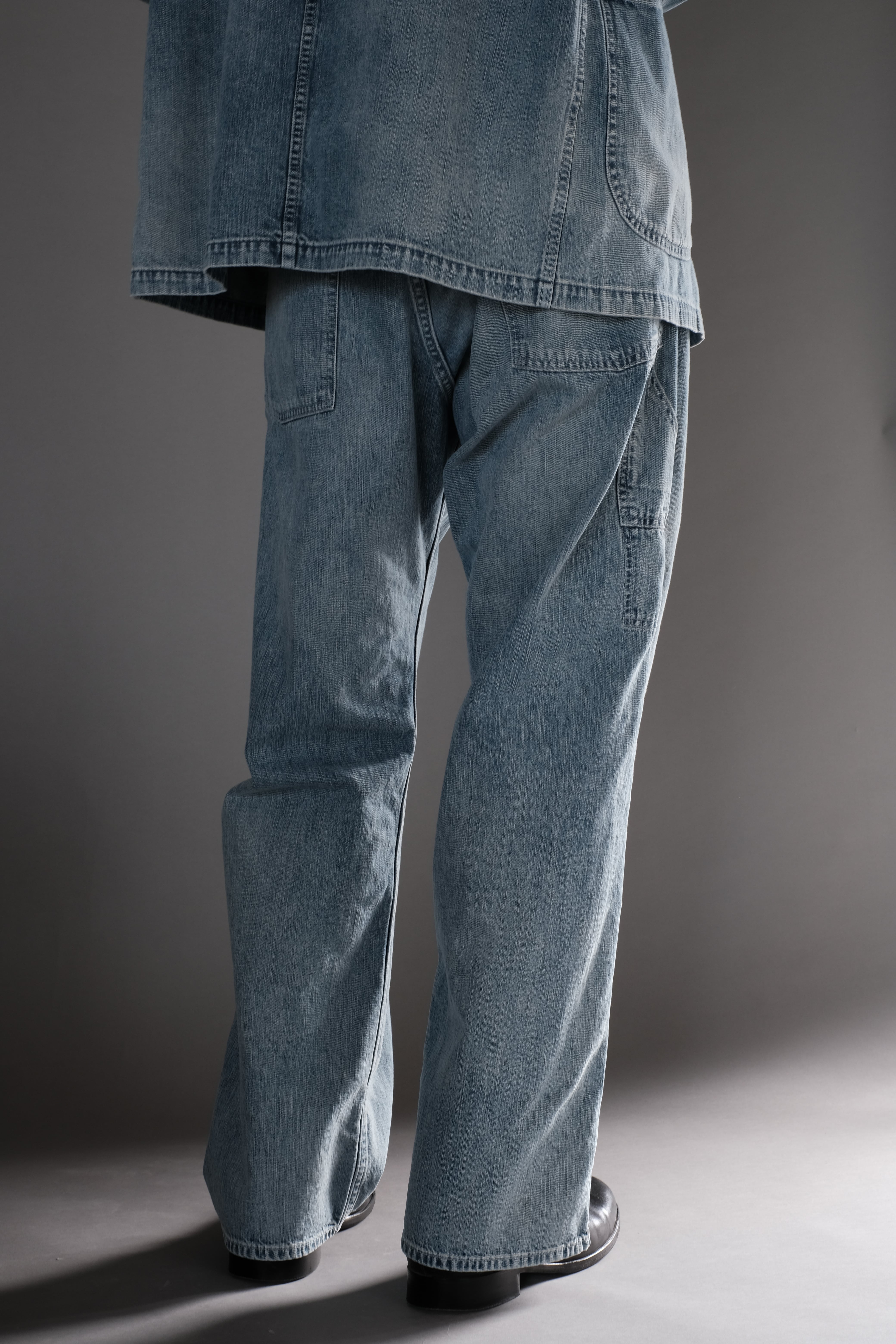 ULTERIOR / FADED LIGHT DENIM PAINTER PANTS | LIVING