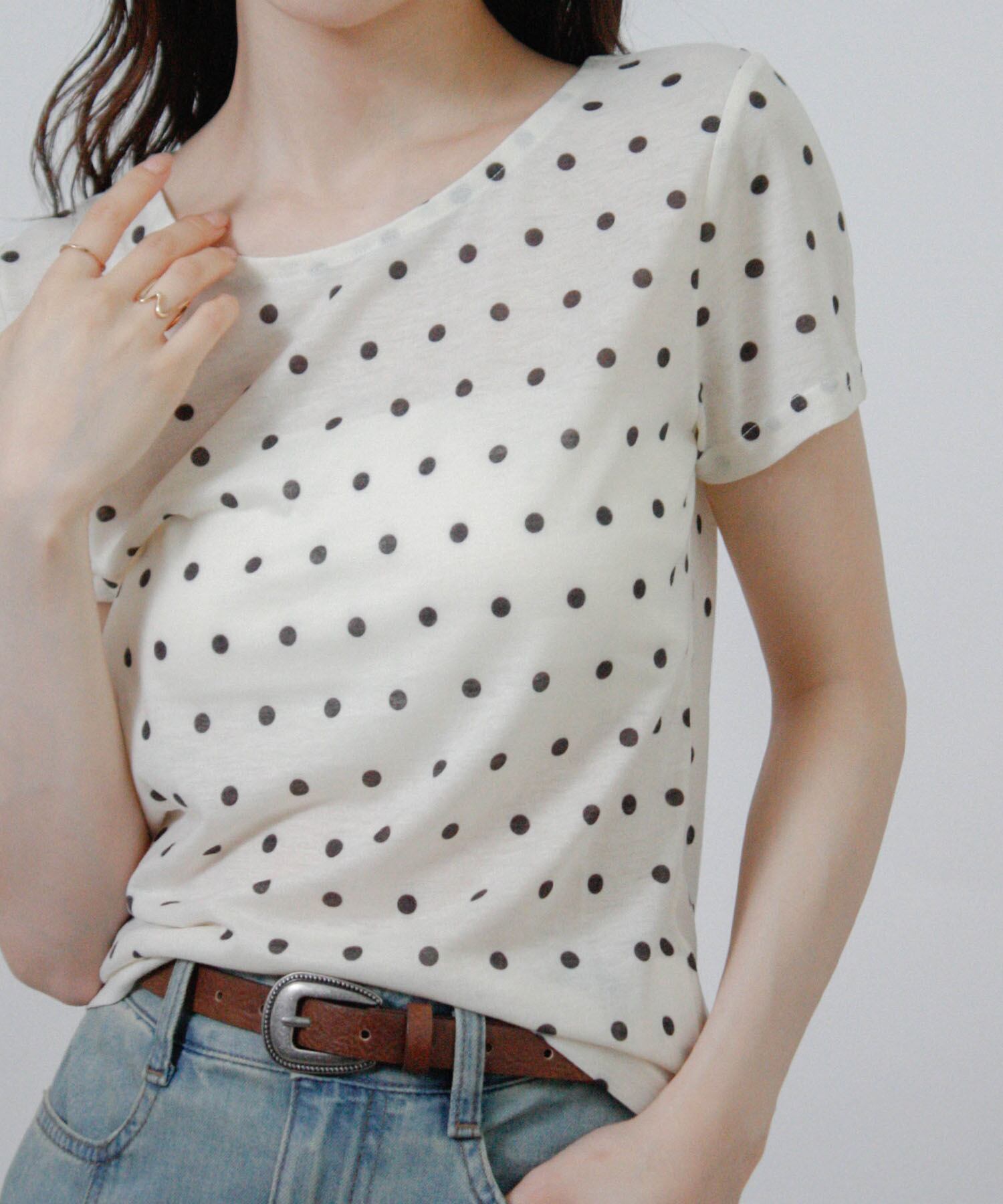 ドットプリントシアーTシャツ