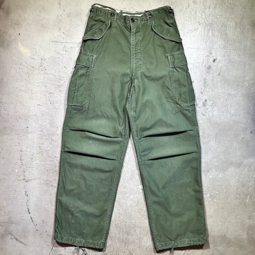 50's U.S.ARMY M-1951 M-51 フィールドパンツ カーゴパンツ オリーブグリーン コットンサテン MC&TSA SMALL LONG 米軍 希少 ヴィンテージ BA-2066 RM2485H