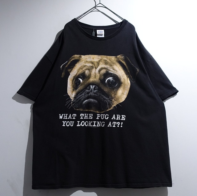 Black PUG Dog Print Design Animal T-Shirt