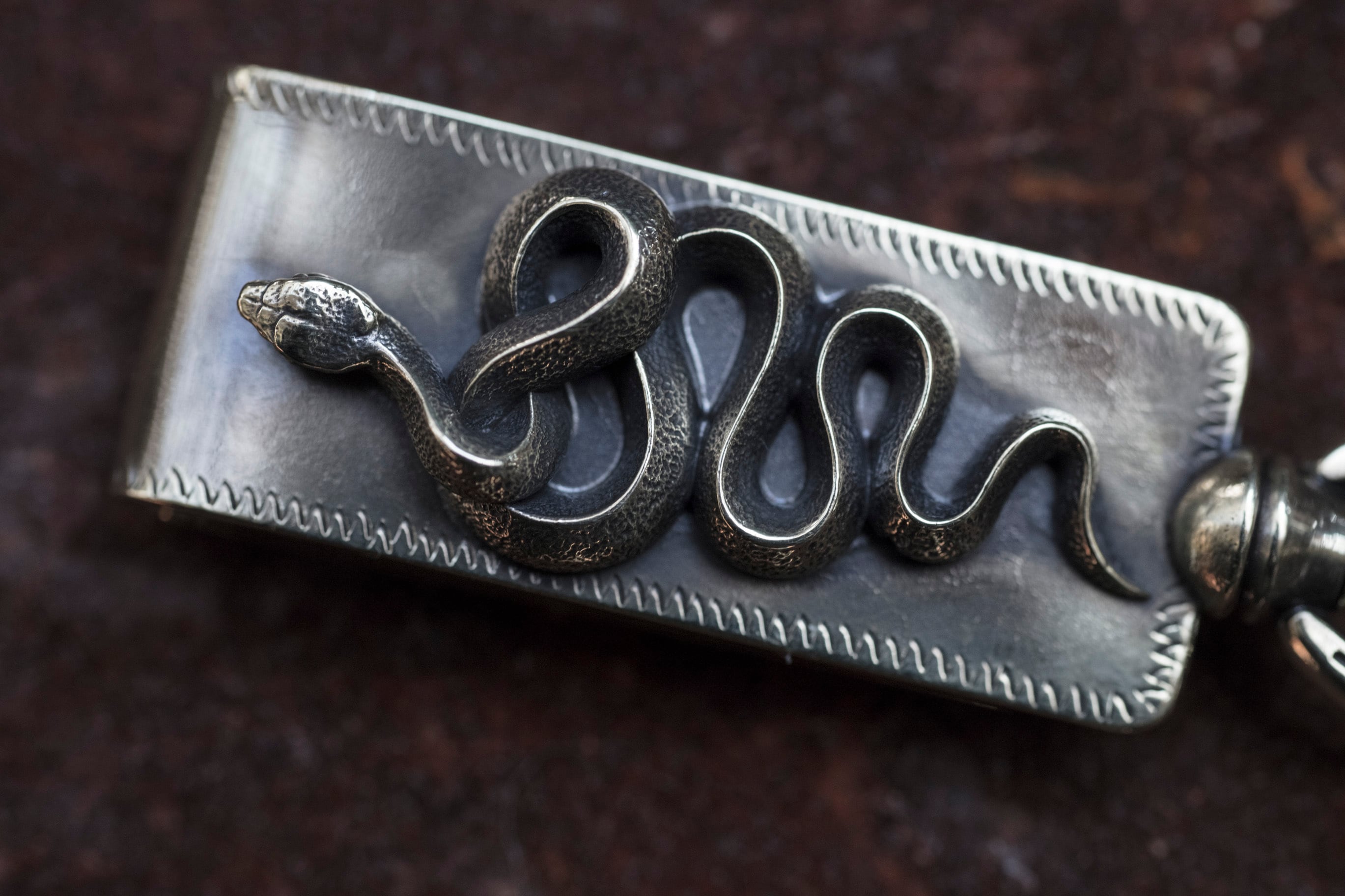 snake clip type walletchain silver | Peanuts&Co