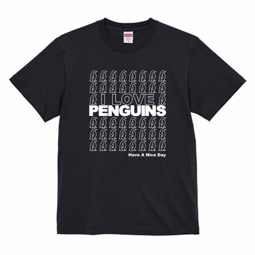 I LOVE PENGUINS　Tシャツ(ブラック)