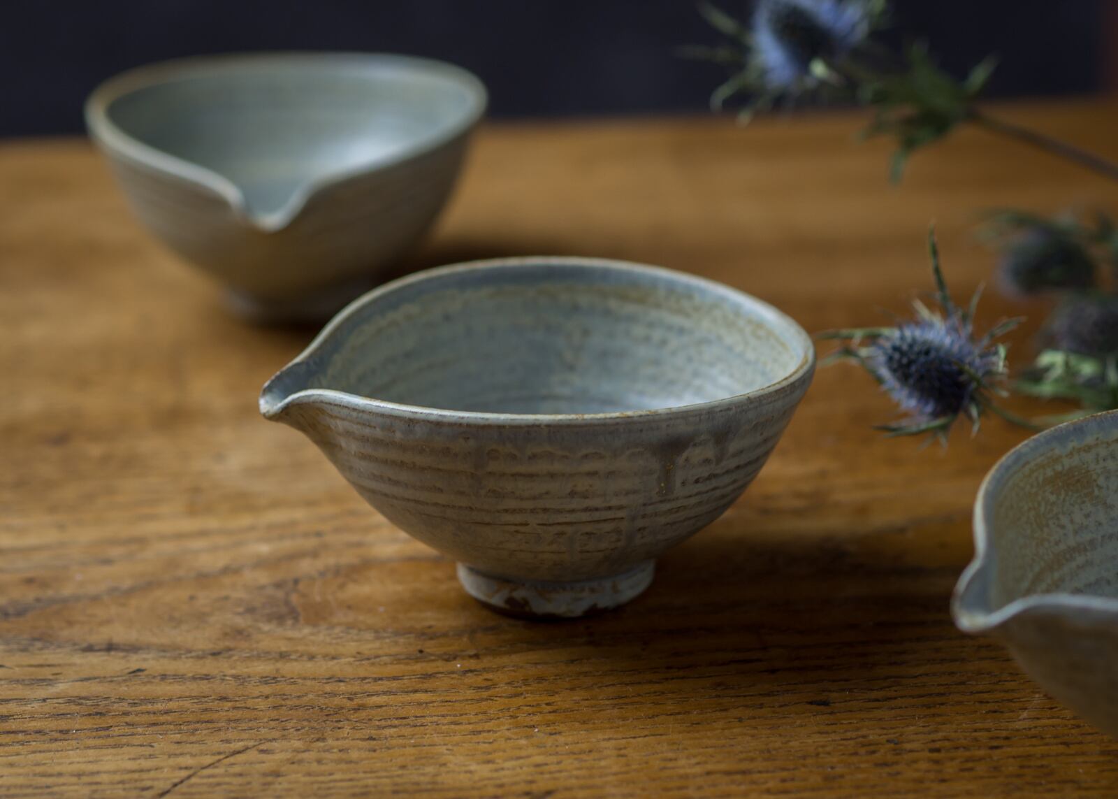 錆浅葱片口（小鉢・ミニボウル）／吉永哲子