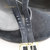 フラメンコ 衣装 シューズ 5サイズ ガジャルド gallardo ブラック系 黒 スエード スウェード 袋 ケース セット 釘 釘有り ヒール 靴 くつ ストラップ シンプル オールブラック レッスン 練習 イベント ステージ ブラシ付き