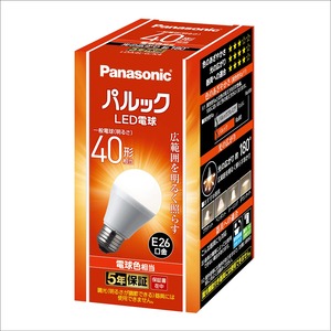 【特価処分】パナソニック LED電球 口金直径26mm 電球40W形相当 電球色相当(4.4W) 一般電球・広範囲を照らす広配光タイプ 1個入り 密閉形器具対応 LDA4LGK4