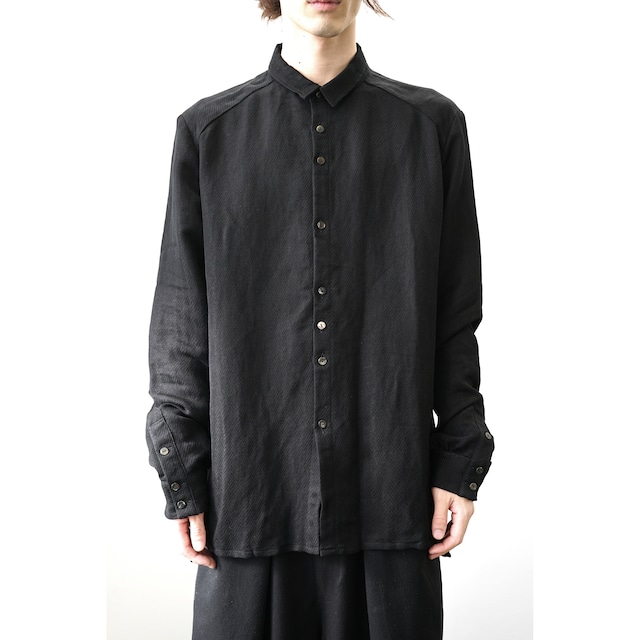 [kujaku] (クジャク) 2023SS sobana shirt (black)