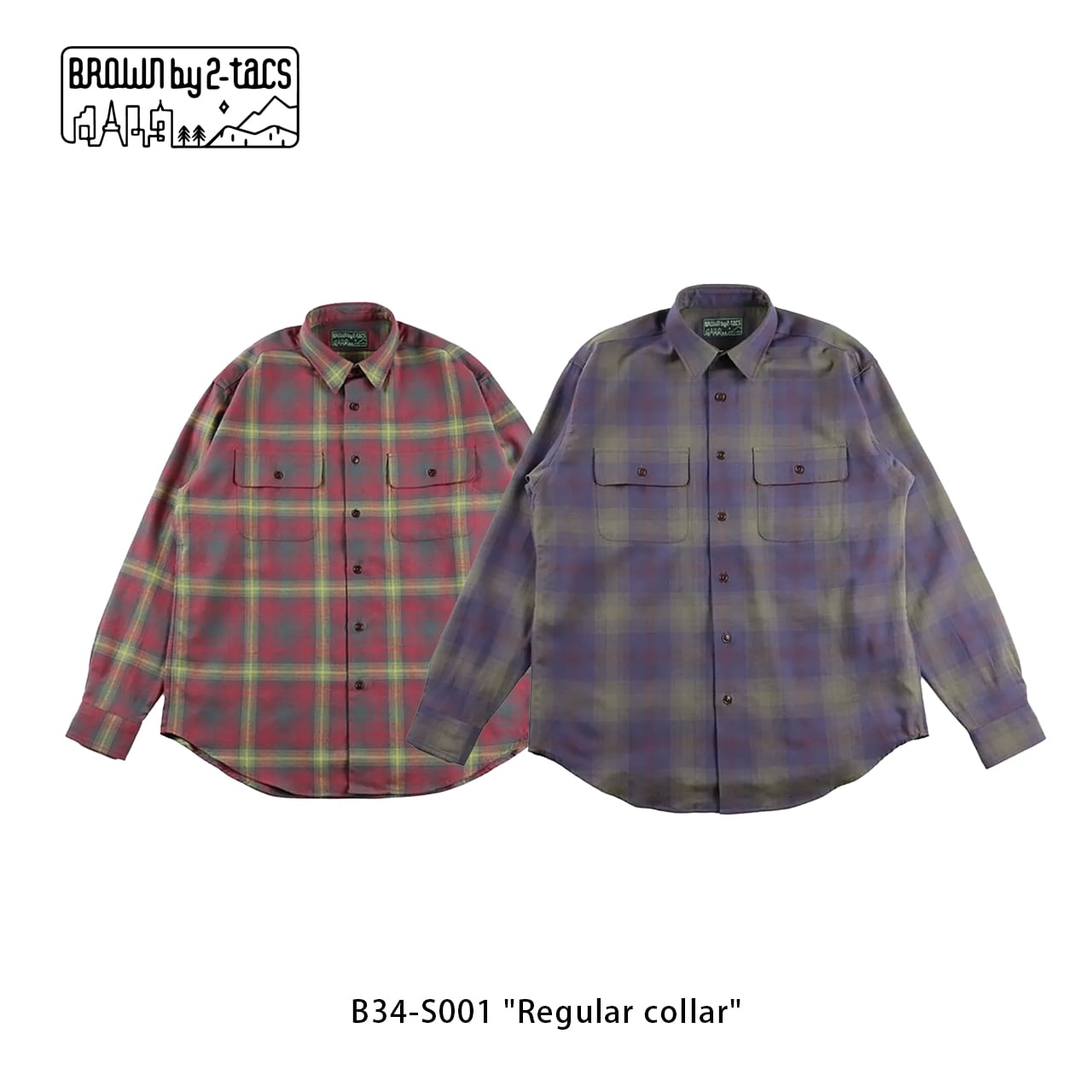 Brown by 2-tacs B34-S001 "Regular collar"