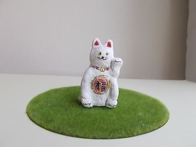 インテリア小物 紙粘土 人形 オブジェ 豆犬 ミントグリーン | susa art