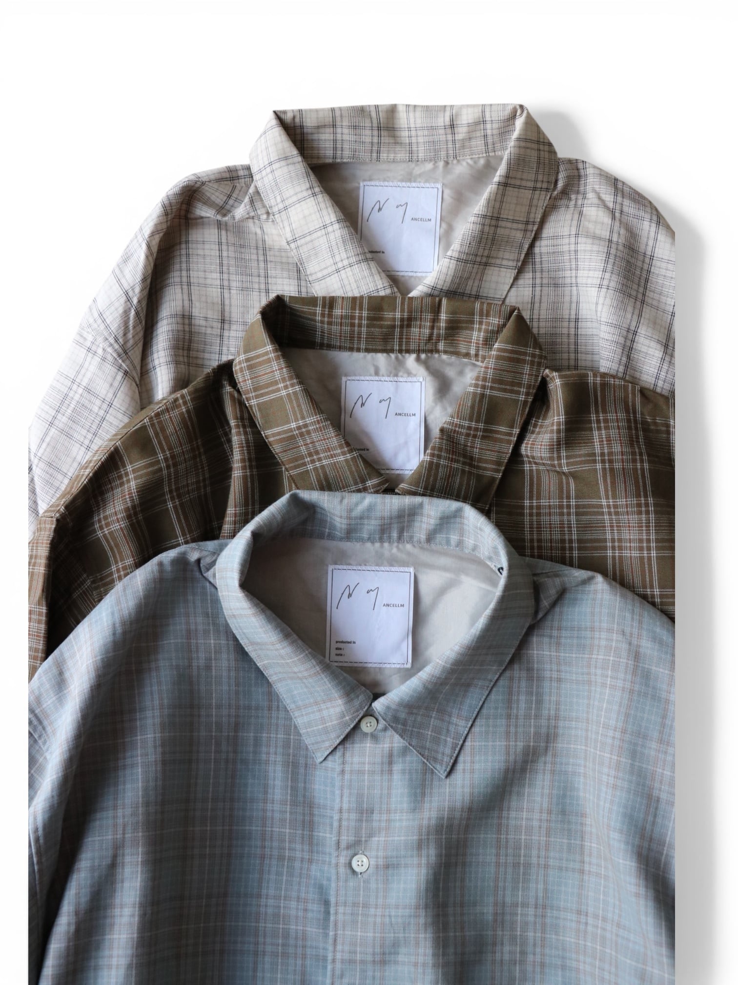 Ancellm - AGING RAYON CHECK SHIRT- / ANC-SH80 / アンセルム