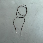 simple suede long choker/brown