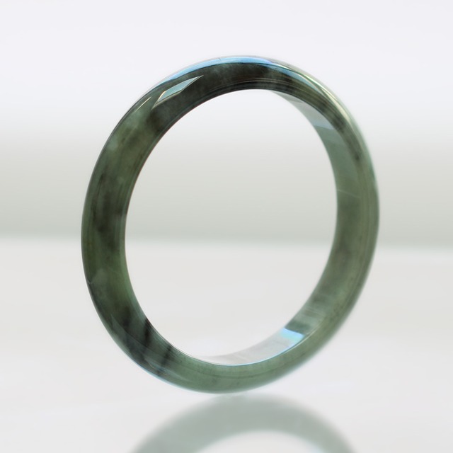 【内径 約57.5mm】 komaru  翡翠バングル A貨翡翠 jd_bg1550