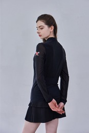 GOXO ゴーエックスオー ハートアタックメッシュスリーブジップアップ ブラック