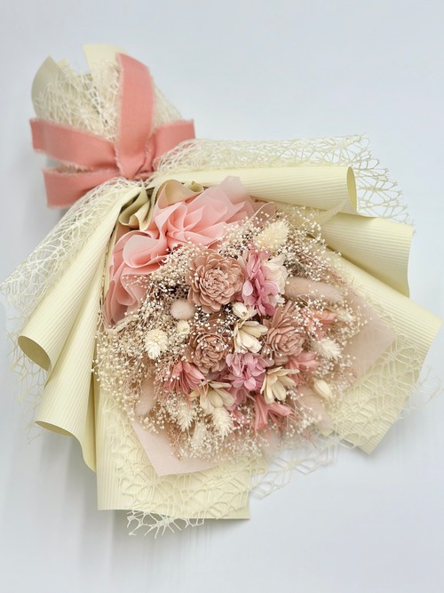 ドライフラワー花束(桜色)　□Мサイズ　【定番商品】 画像