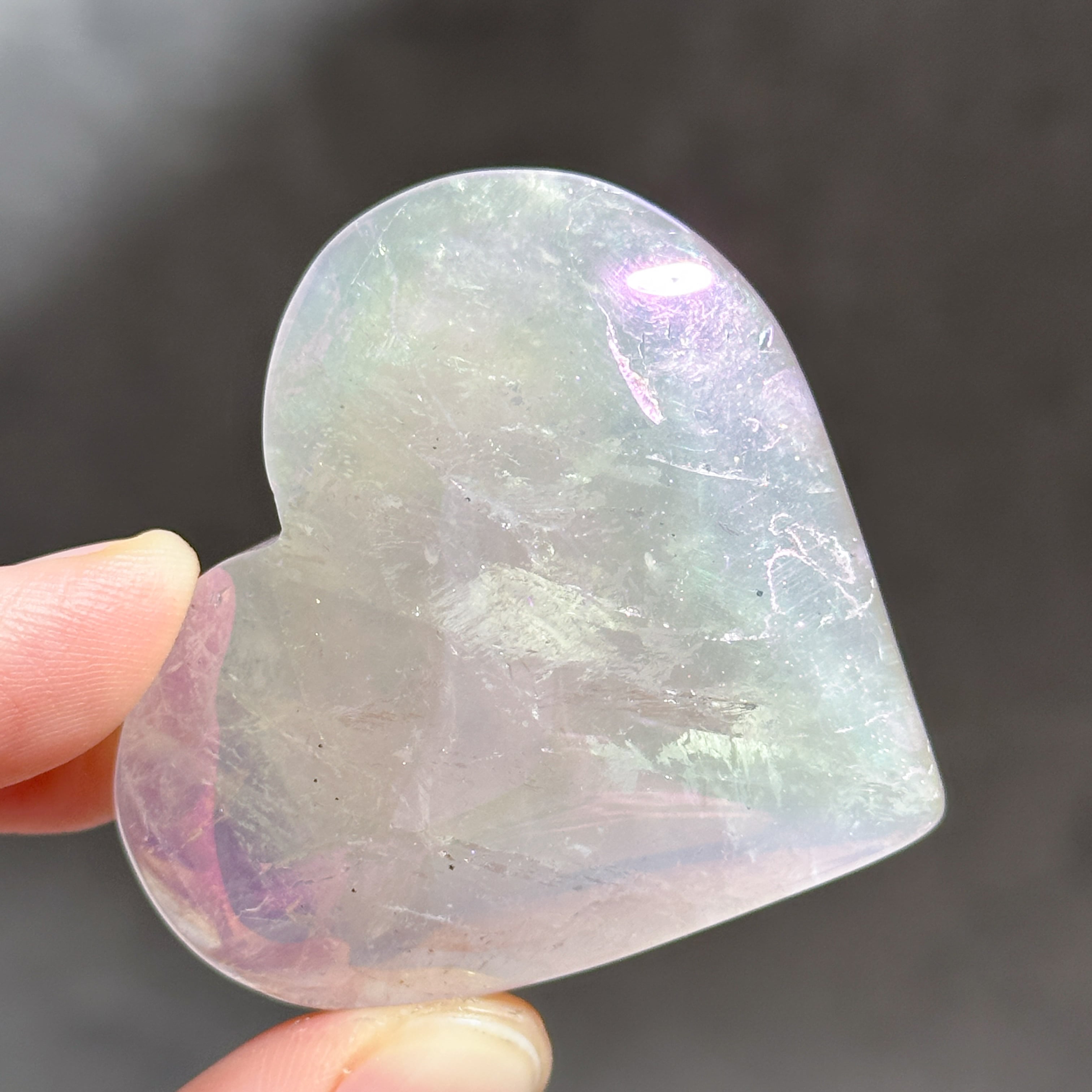 エンジェルオーラハートローズクォーツ 178g 天然石 パワーストーン ♡エンジェルオーラローズクォーツ ハート82♡ Angel Aura Rose Quartz