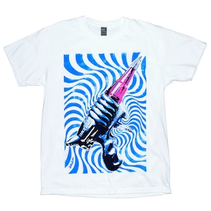 『snAwk(スノーク)』"TECHNO KILLS" hand painted Tee／M、XL