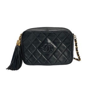 CHANEL シャネル マトラッセ フリンジショルダーバッグ ラムスキン ブラック 8484-202209