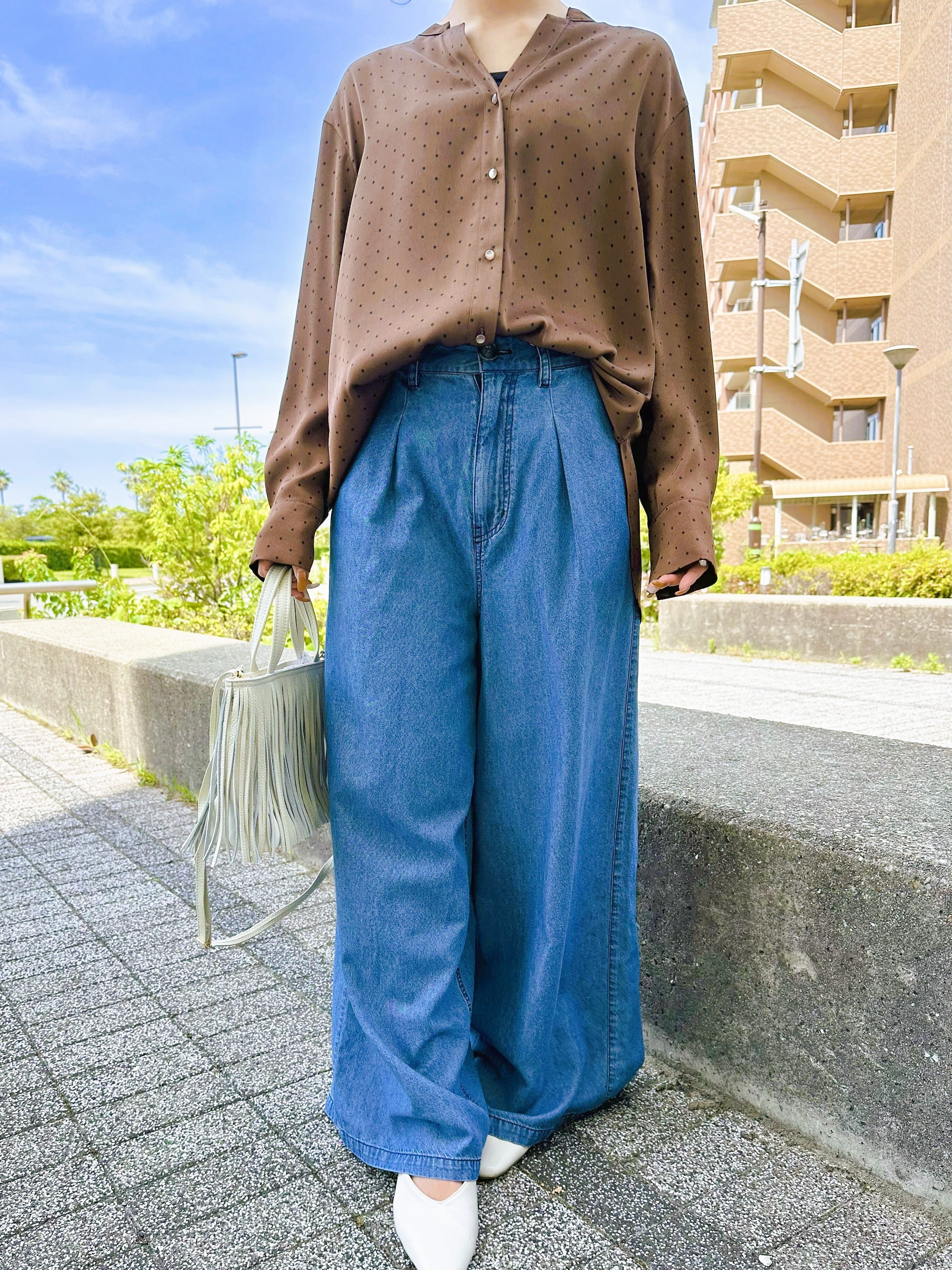 9286KT】6オンス綿テンセルデニムワイドパンツ (9110-55023) | 9286