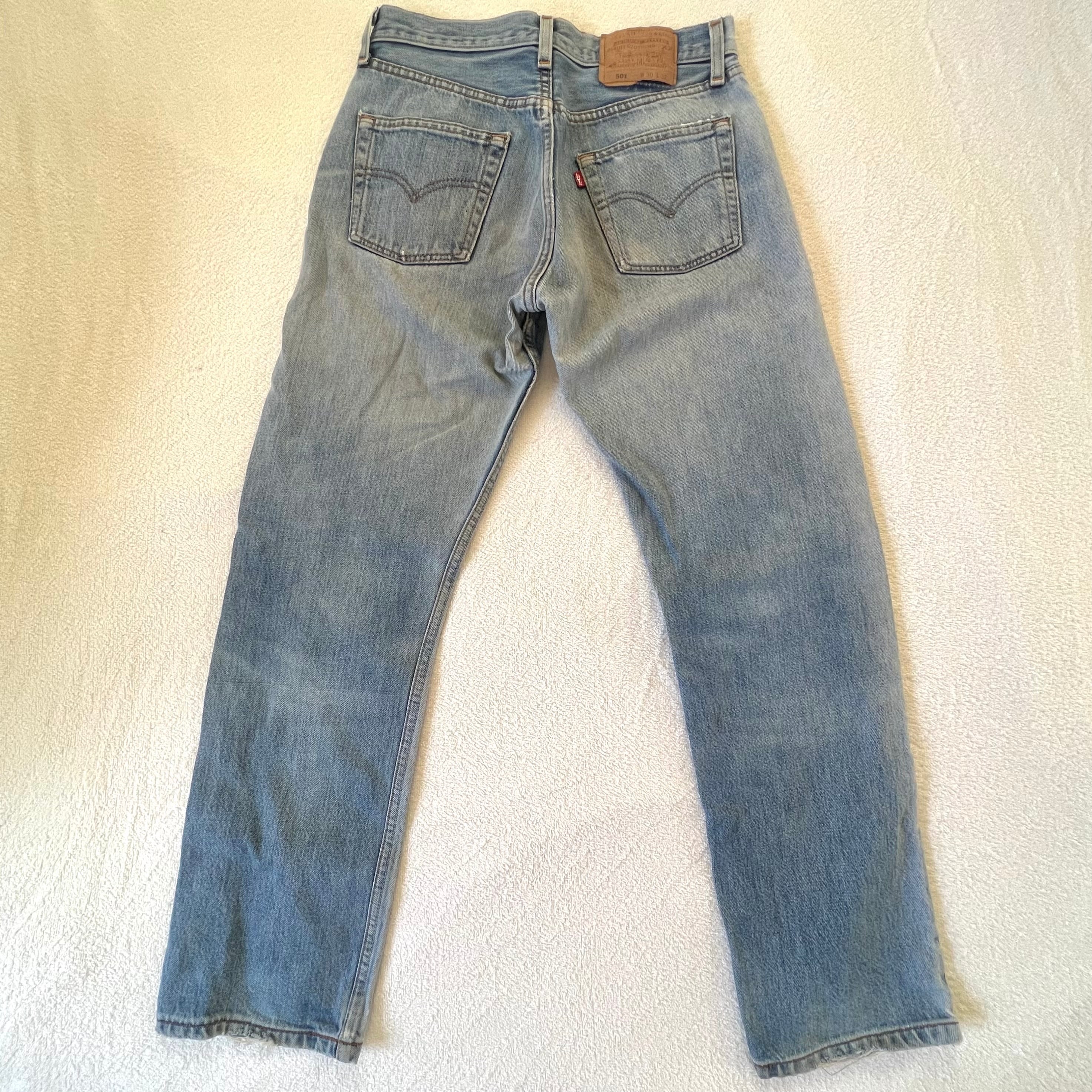 Levi's 501 USA製 W30 リーバイス ダメージ デニム ライトブルー Levi's 501 USA製 W30 リーバイス ダメージ デニム ライトブルー
