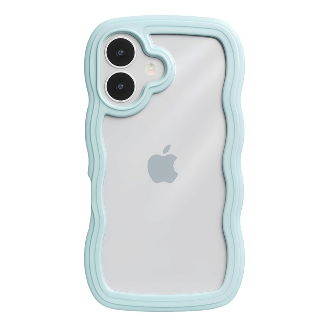 【iPhone 15/14/13/SE/8/7シリーズ専用ページ】パステルなくねくねケース（ライトブルー）