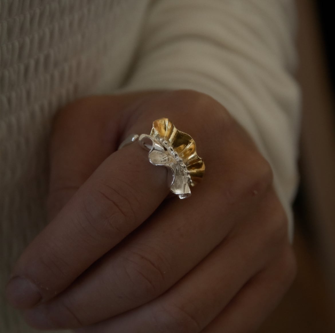 fold ring(包まれるかたち)(シルバー/ゴールド)