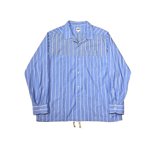 AiE - Open Collar Stripe Shirt Coach Jacket (size-L) ¥15000+tax