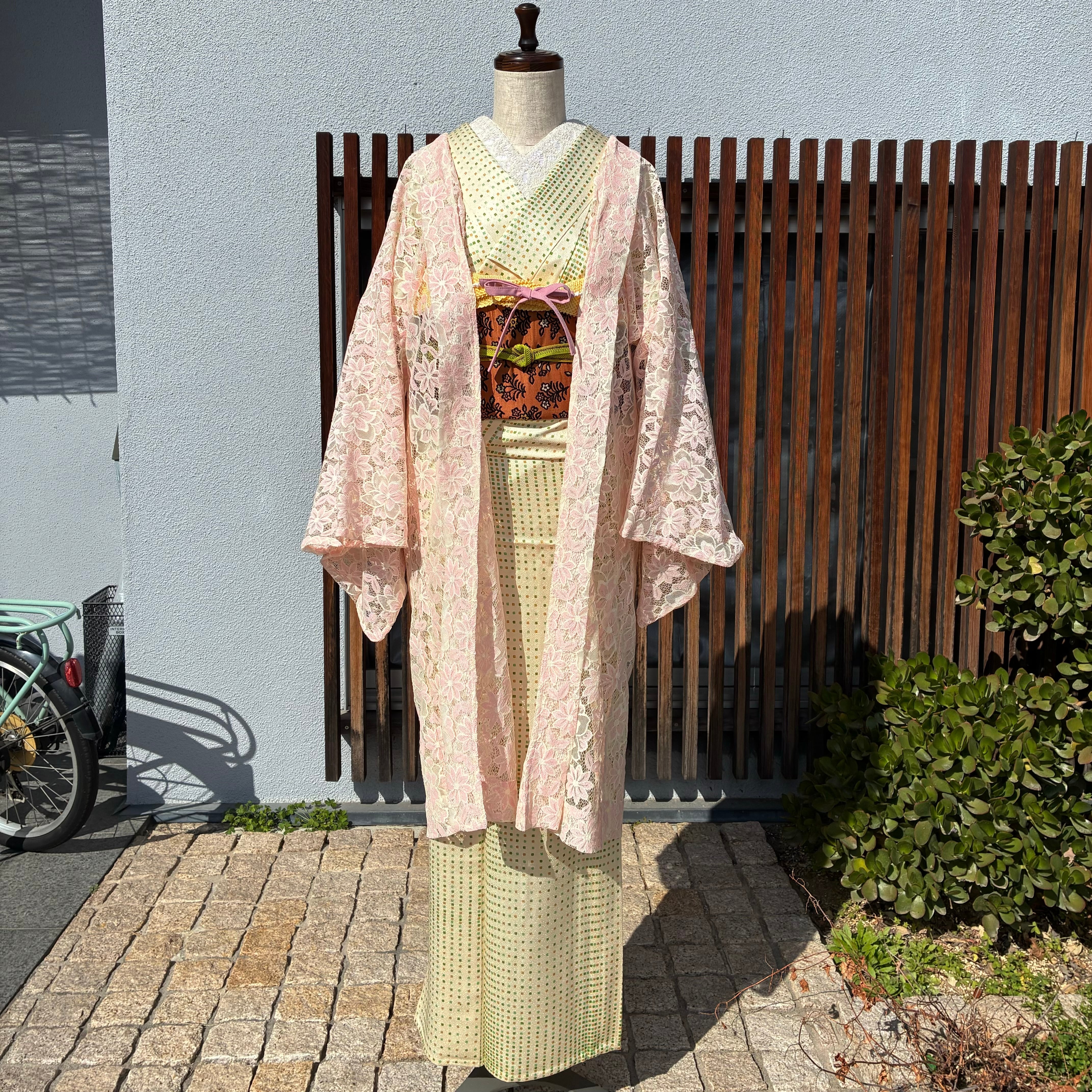 レース羽織 新作 ふんわりパステルカラー ピンク 新品