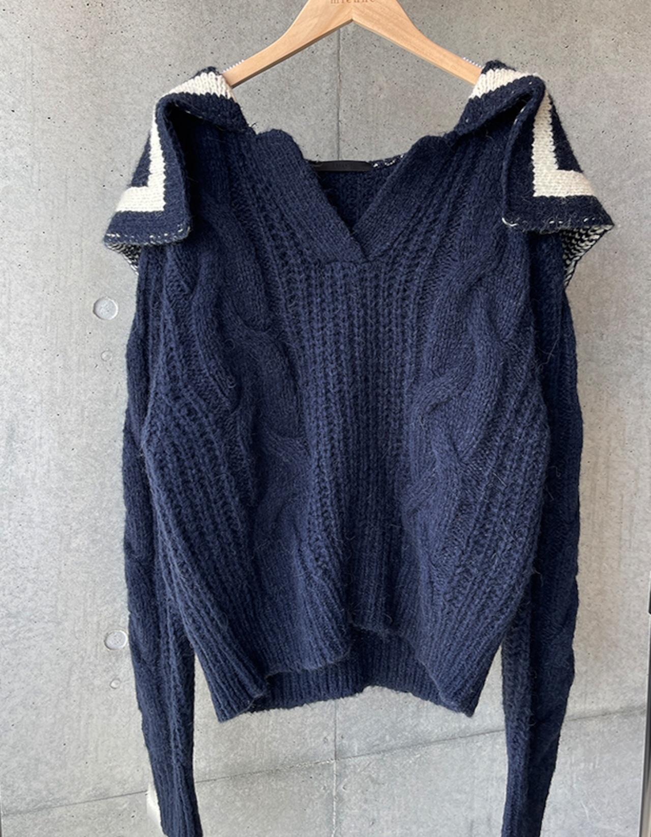 【SALE】Sailor-collar Wool Knit_Navyのみ