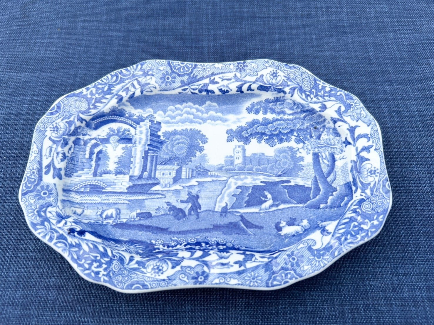 SPODE社　Blue Italian　ソープディッシュ（約15.5cm）（コープランドスポード）