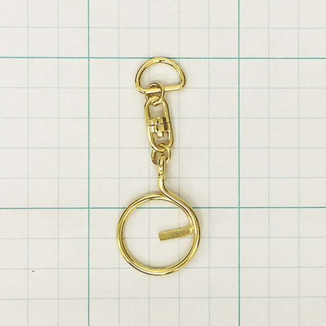 G(22mm)キーホルダー回転カンDカン(13mm)付 G