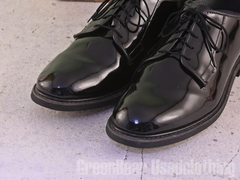 B868 USA製 BATES 米軍サービスシューズ エナメル ワイズ細め 黒
