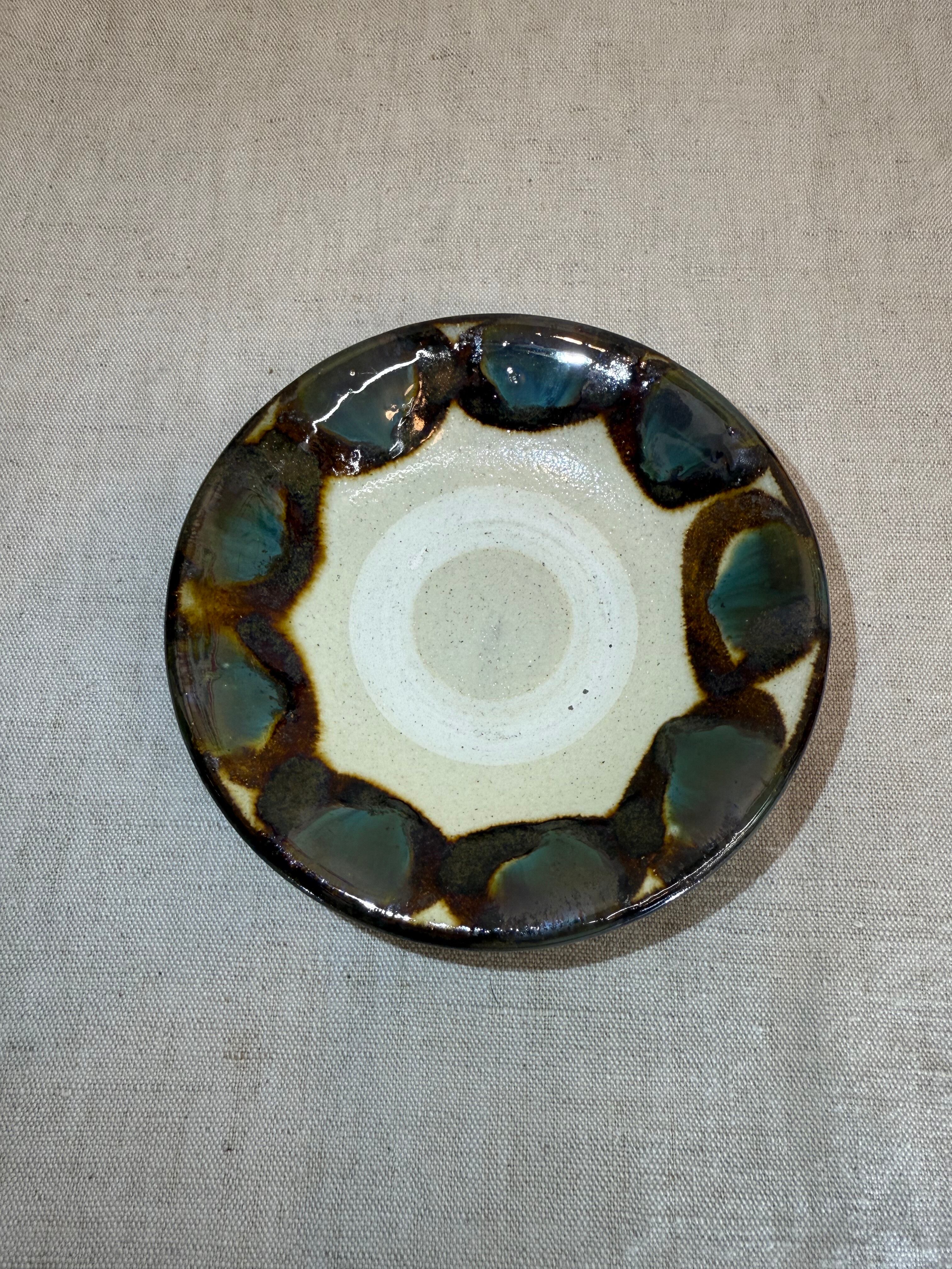 横田屋窯 4寸皿 丸紋 飴呉須