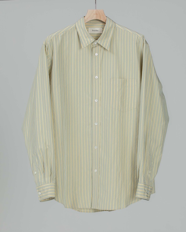 Silk Cotton Stripe Shirt - Yellow