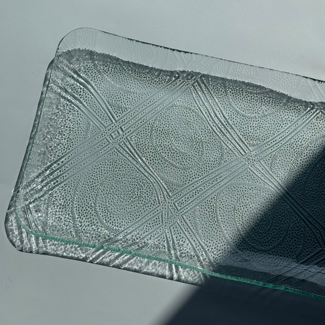 【受注生産】レトロガラス　長角皿 ハイウェイ　