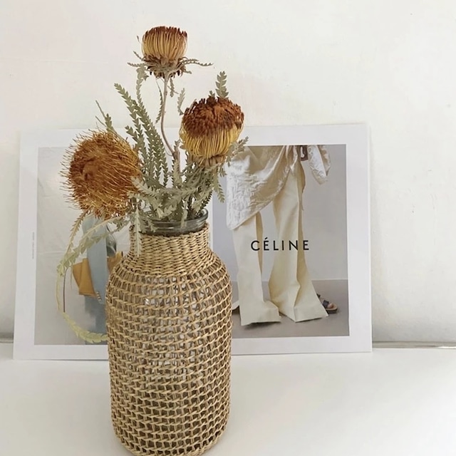 【受注】rattan flower vase ラタンフラワーベースMサイズ