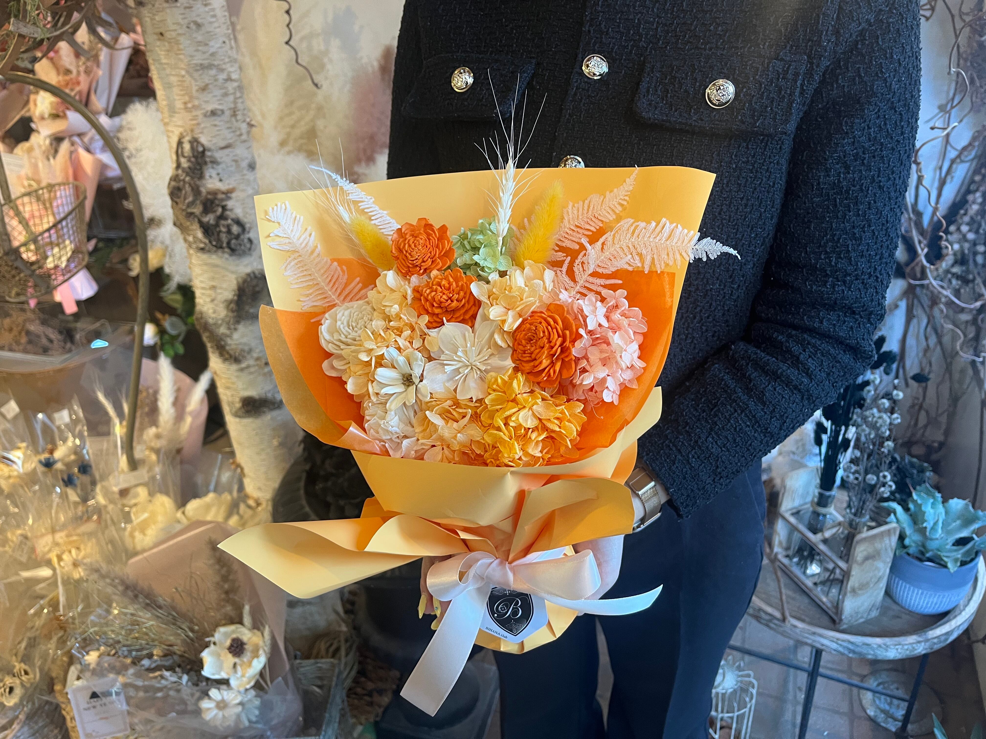 プリザーブドフラワー 花束 ギフト｜スタンディングブーケ（花瓶不要