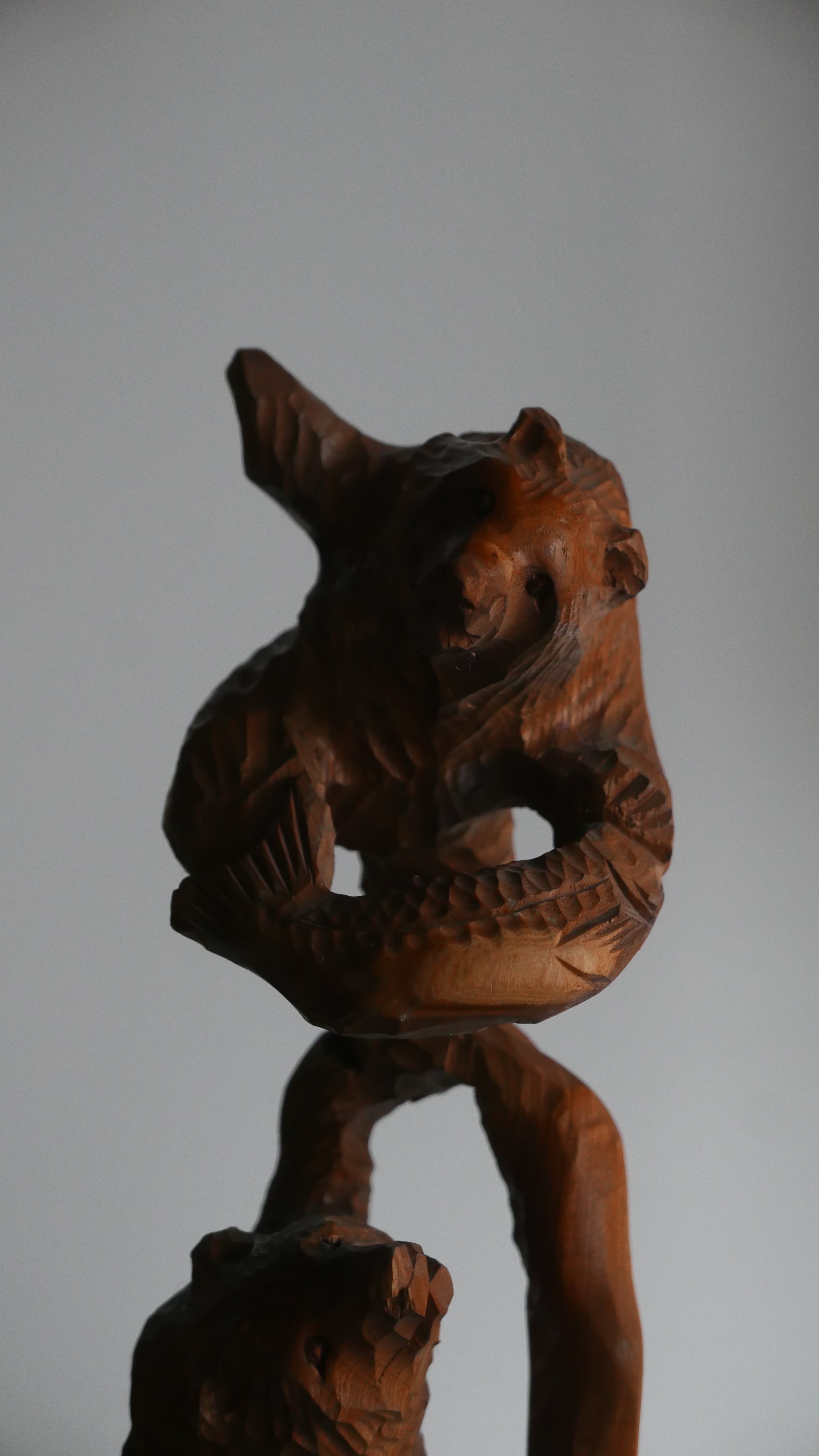 old japan wooden bear brothers