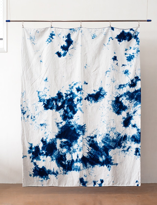 aulico : LINEN BLANKET / TIE DYE : NAVY / B