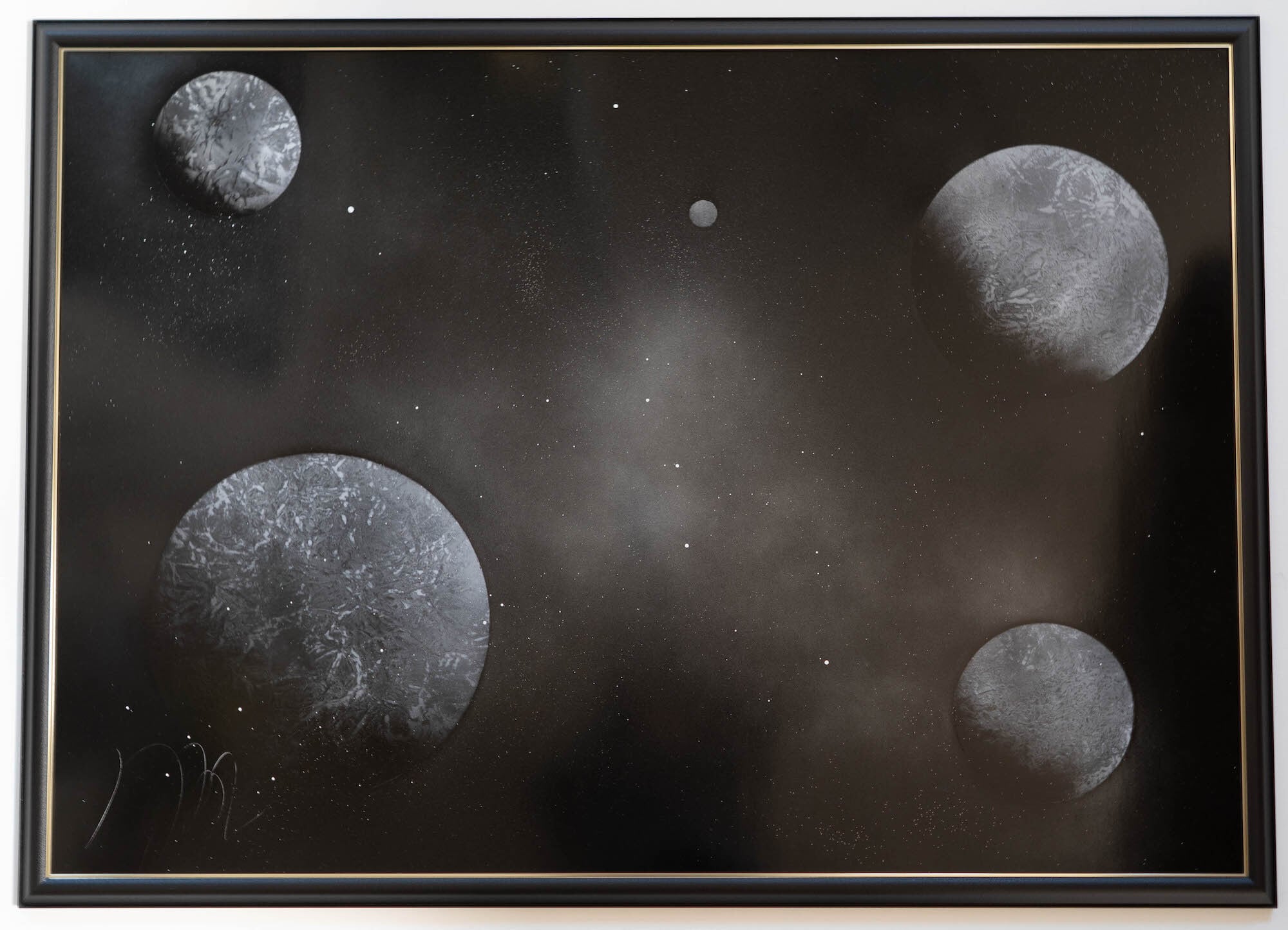 universe monochrome / 宇宙をテーマにしたスプレーアート作品 原画