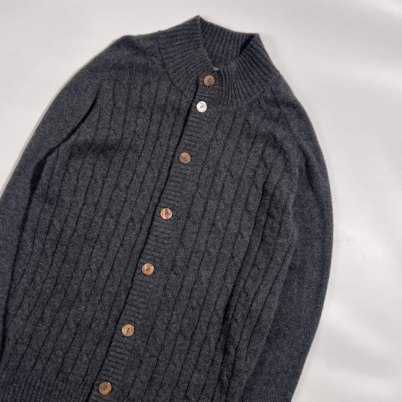 カシミヤ100% filpucci フィルプッチ ケーブル編み ニット カーディガン M/ダークグレー メンズ