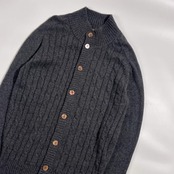 カシミヤ100% filpucci フィルプッチ ケーブル編み ニット カーディガン M/ダークグレー メンズ