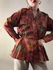 80s Vintage Floral Silk Blouse Jacket
